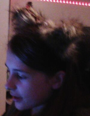 A photo of Gunnar Rose with dog ears on